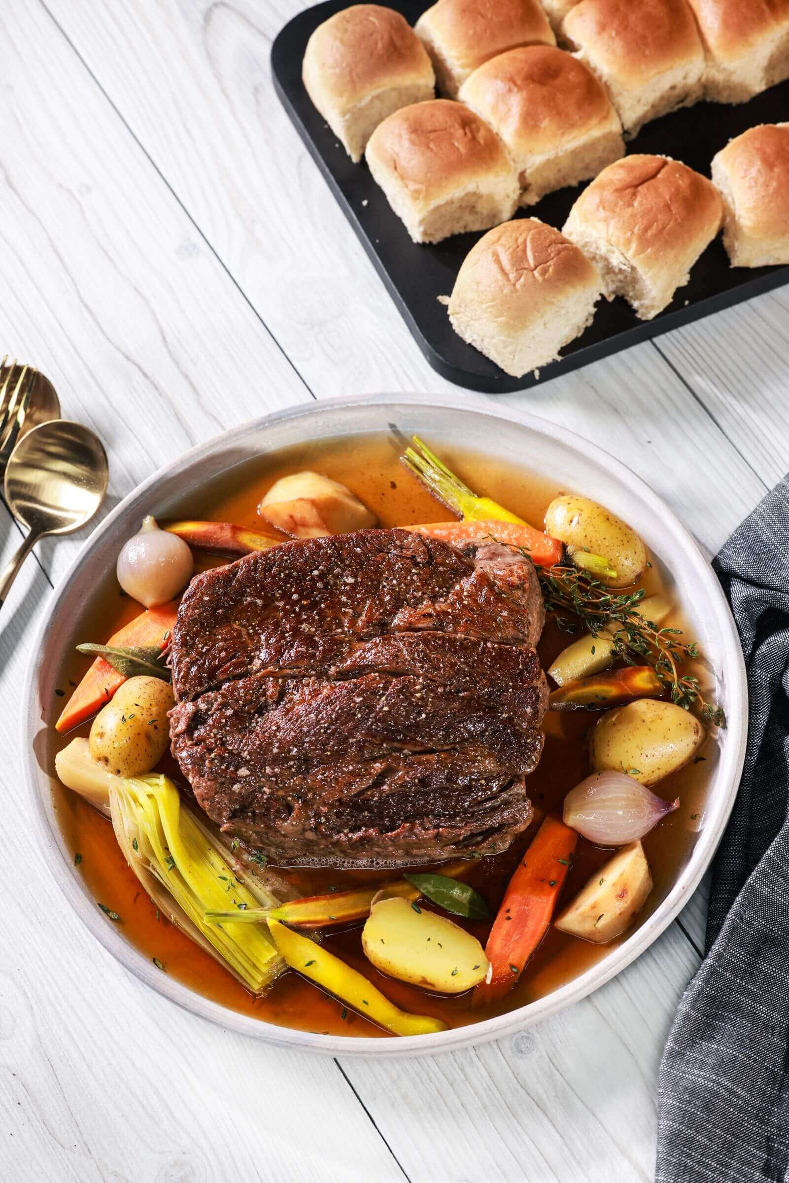 Stylized photo of a Slow Braised Chuck Roast